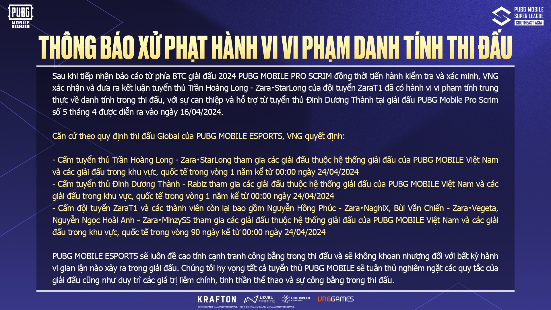 Hình ảnh thông báo kỷ luật