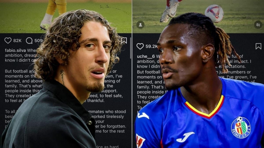 Fabio Silva và Christianus Uche đăng 2 đoạn tâm thư chia tay CLB giống hệt nhau (Ảnh: FootballTransfer) Hình ảnh Fabio Silva và Christianus Uche