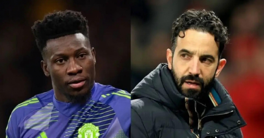 HLV Ruben Amorim được cho là đã rất tức giận với Onana HLV Amorim và thủ môn Onana