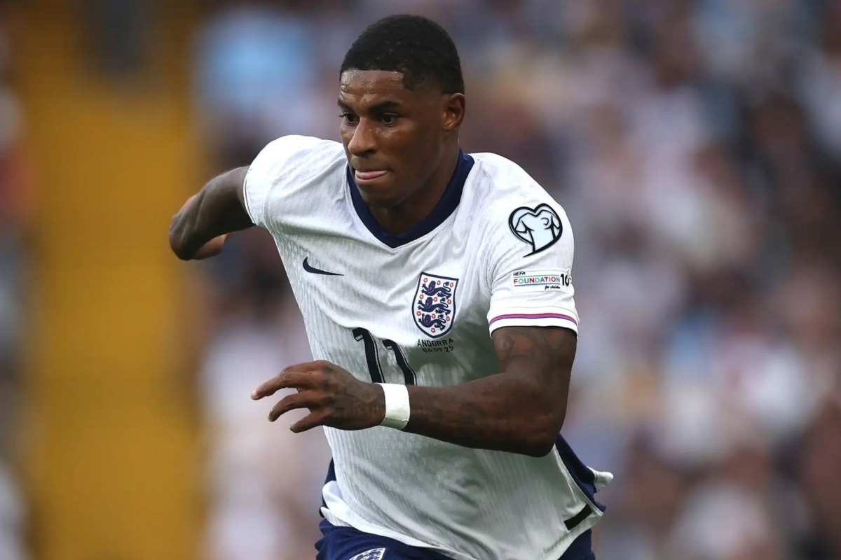 Marcus Rashford trong màu áo tuyển Anh