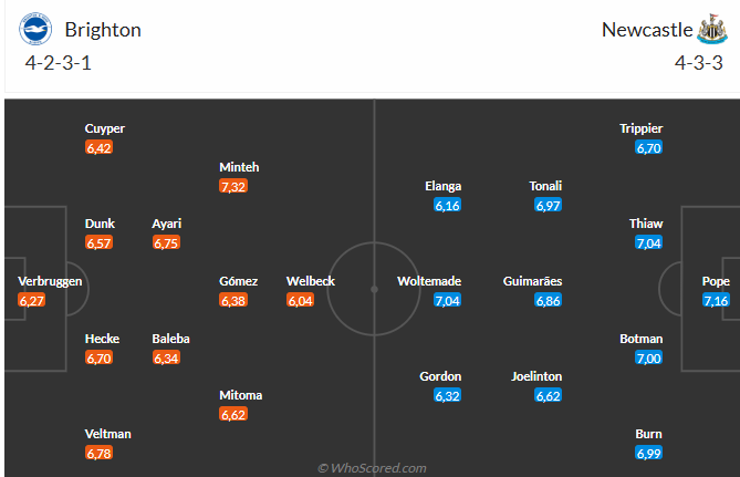 Nhận định Brighton vs Newcastle (21h00 ngày 1810) Khó lường 6 Đội hình dự kiến