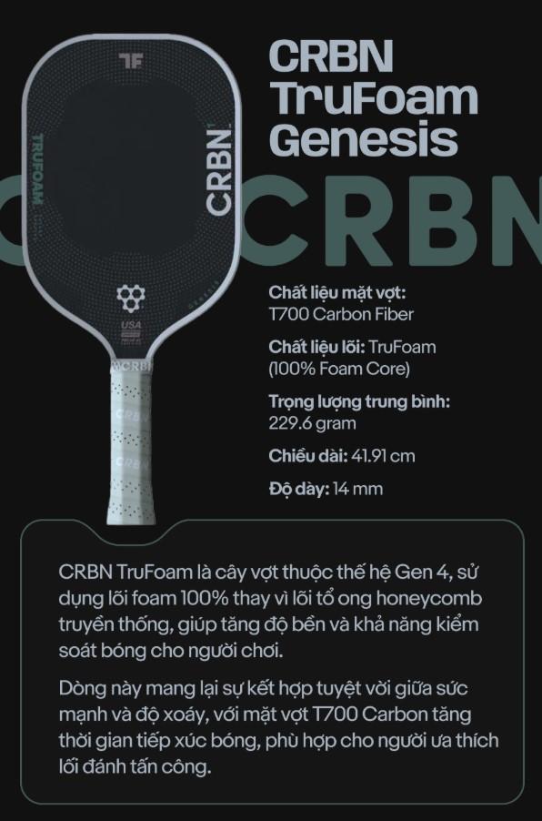 Mặt carbon tinh tế của CRBN TruFoam Genesis Mặt vợt carbon cao cấp