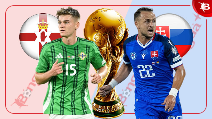 Trận đấu giữa Bắc Ireland và Slovakia Hai đội bóng chuẩn bị thi đấu