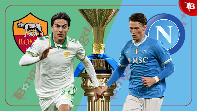 Cầu thủ Roma và Napoli tranh bóng