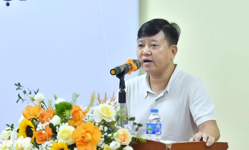 Ông Mạc Xuân Tùng phát biểu tại lễ ra mắt đội trọng tài