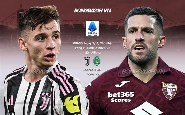 Juventus vs Torino vòng 11 Serie A