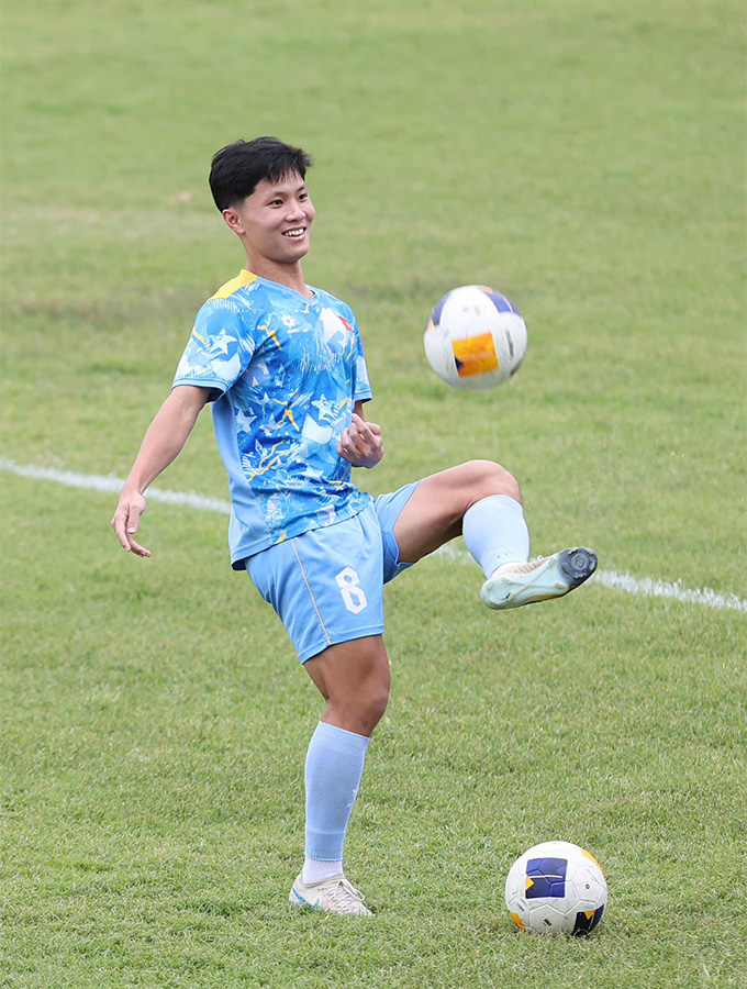 Nguyễn Thái Quốc Cường đã có màn thể hiện tương đối tốt sau khi được tung vào sân thay cho Xuân Bắc ở trận gặp U22 Lào