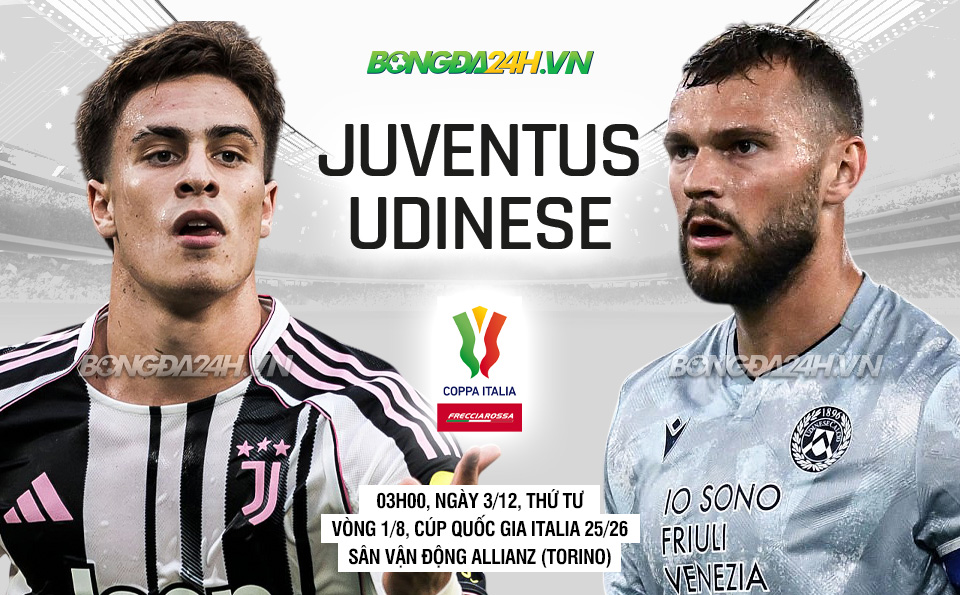 TrucTiep_Juventus_Udinese Juventus vs Udinese vòng 1/8 cúp QG Italia.