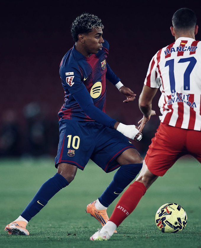 Yamal không có đóng góp nào vào bàn thắng ở trận Barca vs Atletico Yamal thi đấu mờ nhạt ở trận Barca - Atletico